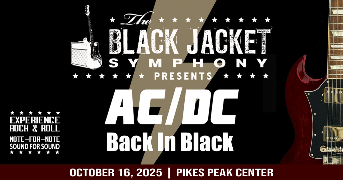 THIS THURSDAY! The <a href="/blackjacket/">BlackJacket Symphony</a> Symphony returns to Pikes Peak Center with a full live performance of AC/DC’s iconic Back in Black album, note for note, sound for sound!

Don’t miss this high-voltage night of rock! Get your tickets now: bit.ly/424gFaI