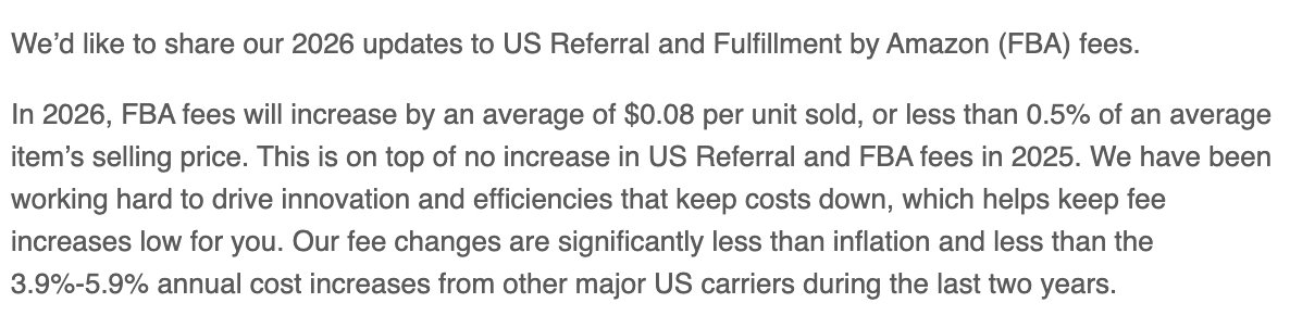 Another year another Amazon fee increase

📈