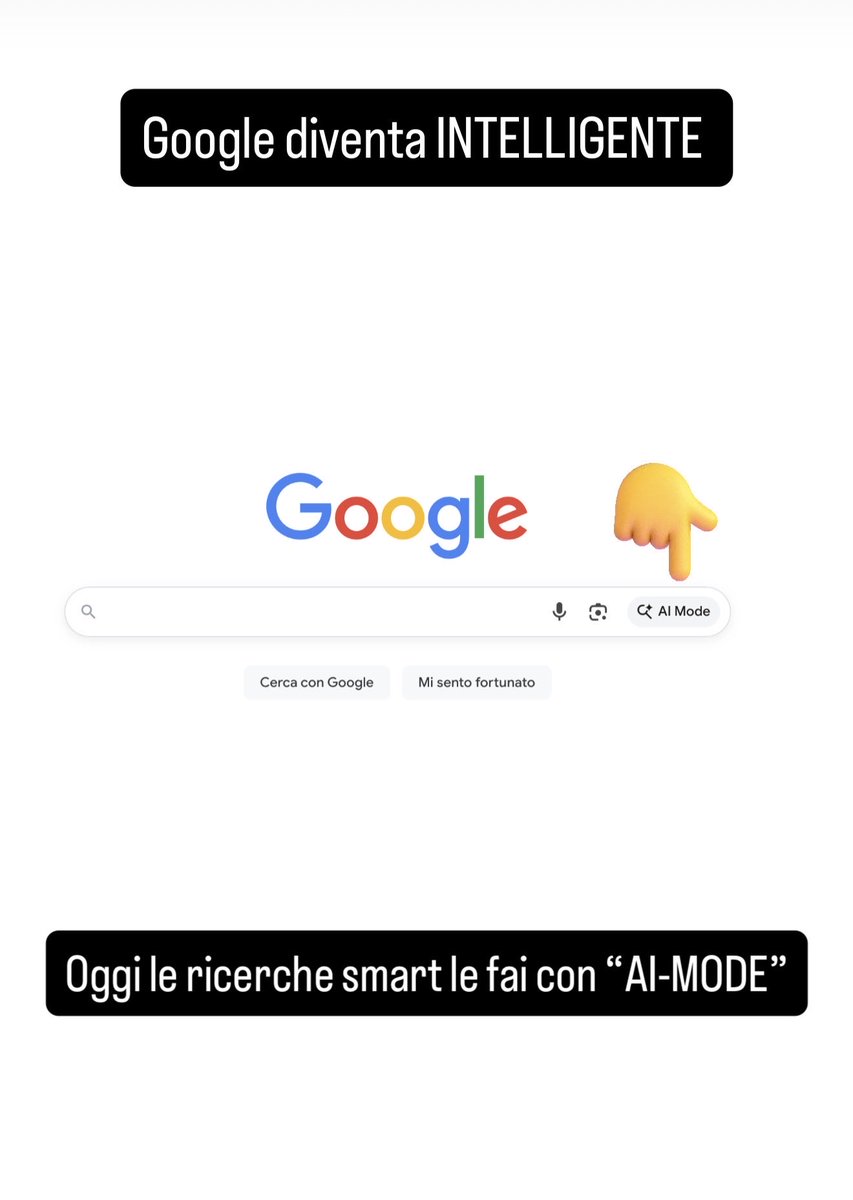 Fa_Papa's tweet image. Google non è più un motore di ricerca.
È un cervello. 🧠
Da oggi c’è l’AI-MODE: le domande le scrivi tu, ma a rispondere è l’intelligenza artificiale.
#GoogleAI #AIMode #TechRevolution