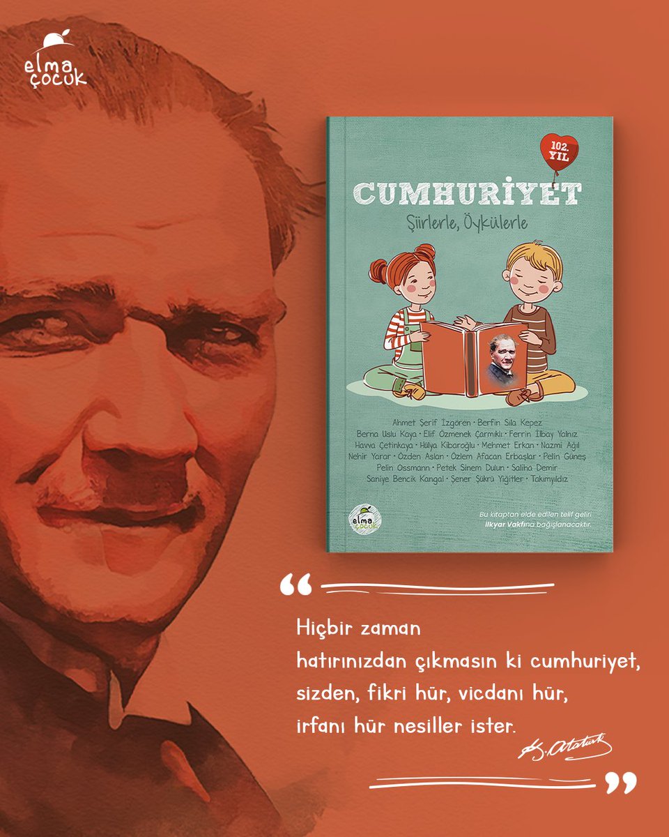 “Hiçbir zaman hatırınızdan çıkmasın ki cumhuriyet, sizden, fikri hür, vicdanı hür, irfanı hür nesiller ister.”
— Mustafa Kemal Atatürk

Cumhuriyetimizin 100. yılı için kaleme alınan bu özel kitap, bugün 102. yılında da aynı coşkuyla yolculuğuna devam ediyor.
Demokrasinin,