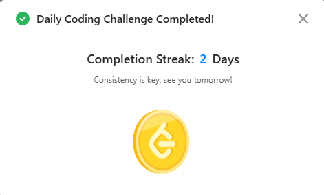 adityaraix's tweet image. Day 34 ✅ Solved today’s daily LeetCode problem! 💻
Even when it’s a simple one, showing up matters — every line of code keeps the streak strong and the mind sharp. ⚡
#100DaysOfCode #LeetCode #CodingJourney #Consistency #ProblemSolving
