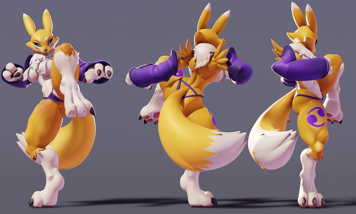hi! here's some artistic renders from Blender! I think this is the final design! I'm really happy with it! will prep this now to the next step! 🦊☯️🔥