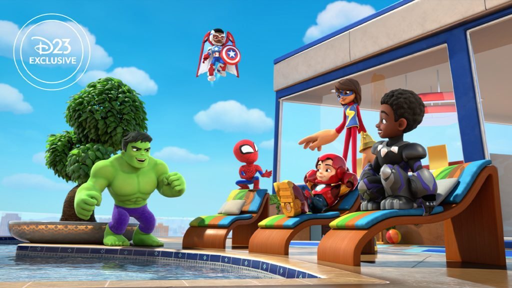 DTVANews's tweet image. Let&apos;s be a team with these stills from &quot;SPIDEY AND IRON MAN: AVENGERS TEAM UP! via @DisneyD23.

The crossover specials serve as a sneak peek to &quot;AVENGERS: MIGHTIEST FRIENDS&quot; slated for 2027 on @DisneyJr &amp;amp; @DisneyPlus.

#SpideyAndHisAmazingFriends #IroManAndHisAwesomeFriends