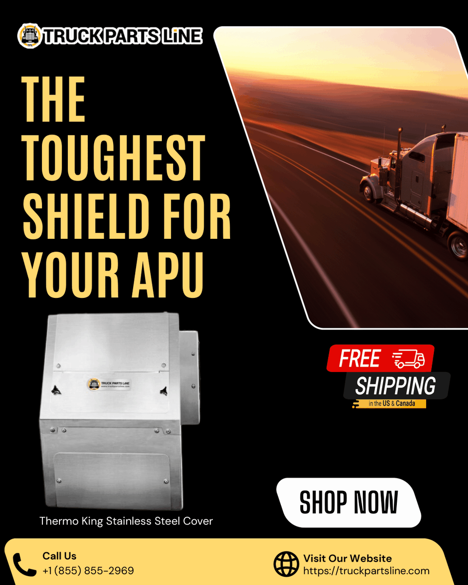 TruckPartsLine's tweet photo. Protect your investment with the strength of stainless steel! 

The Thermo King Tripac APU Cover is built to resist corrosion, dirt, and road debris — ensuring your APU keeps running strong, season after season.

Keep your APU safe and looking sharp — Shop now for 20% OFF! https://t.co/t2PMMP78kK