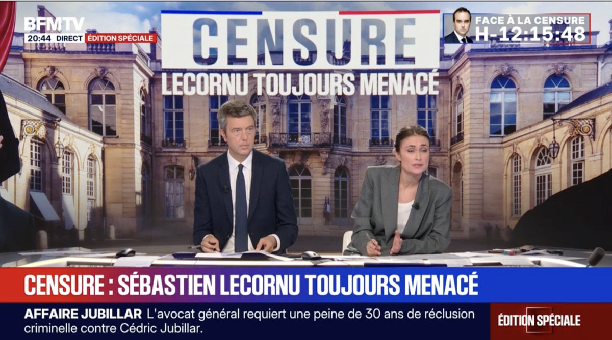 🔴 Bandeaux alarmistes, suspense entretenu, comptes à rebours haletants : les chaînes d’info dramatisent à l’extrême et transforment la séquence politique en spectacle total. Le but : capter l’attention à tout prix quitte à s'assoir sur la déontologie du journalisme.