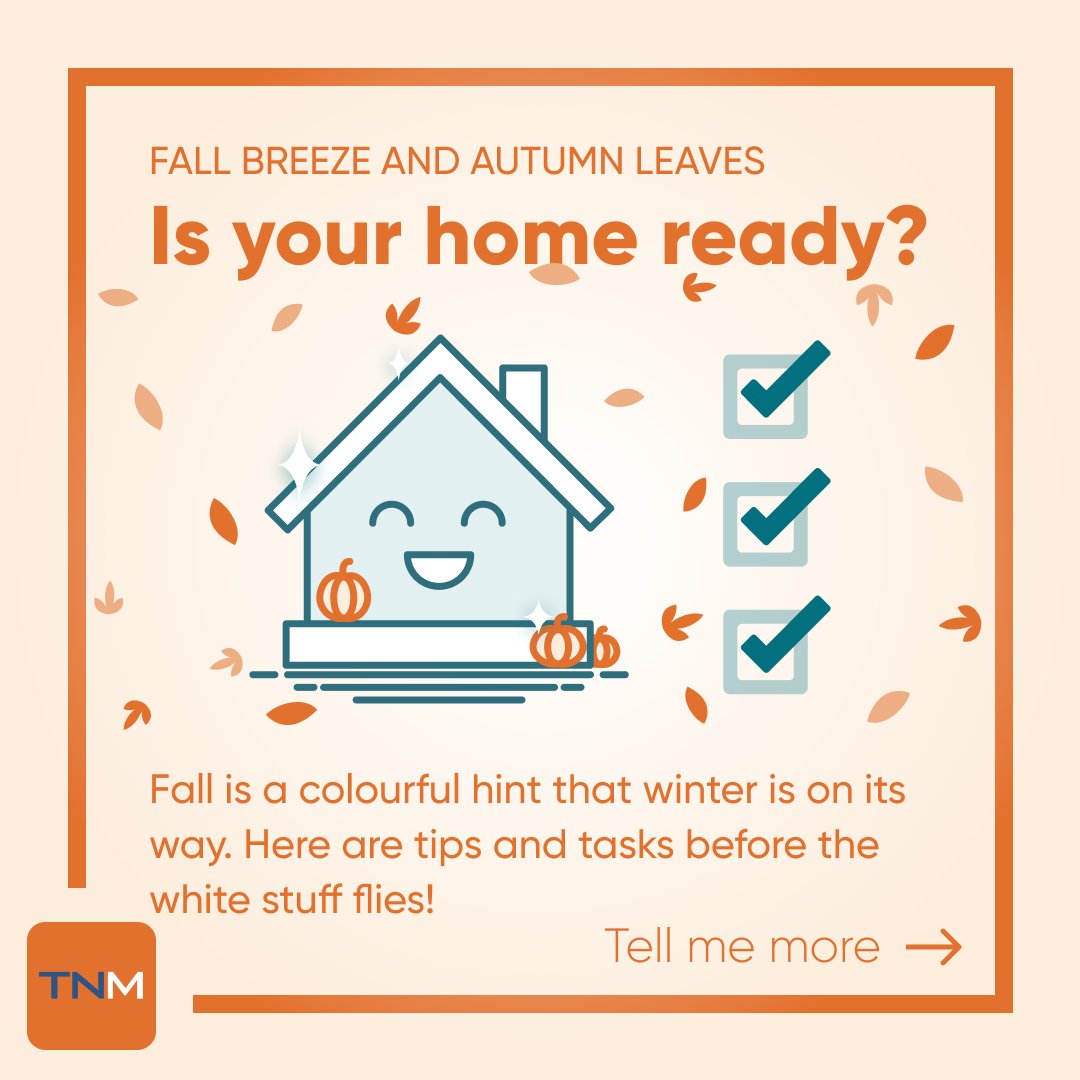 TrueNorthMtg's tweet image. Leaves are falling 🍂 (and filling up your eaves and beds and lawn). Don the plaid 🪵🪓, and use our Fall Home Maintenance Checklist to protect and prepare your home.

truenorthmortgage.ca/blog/fall-home…

#FallWinter #HomeChecklist #Maintenance
