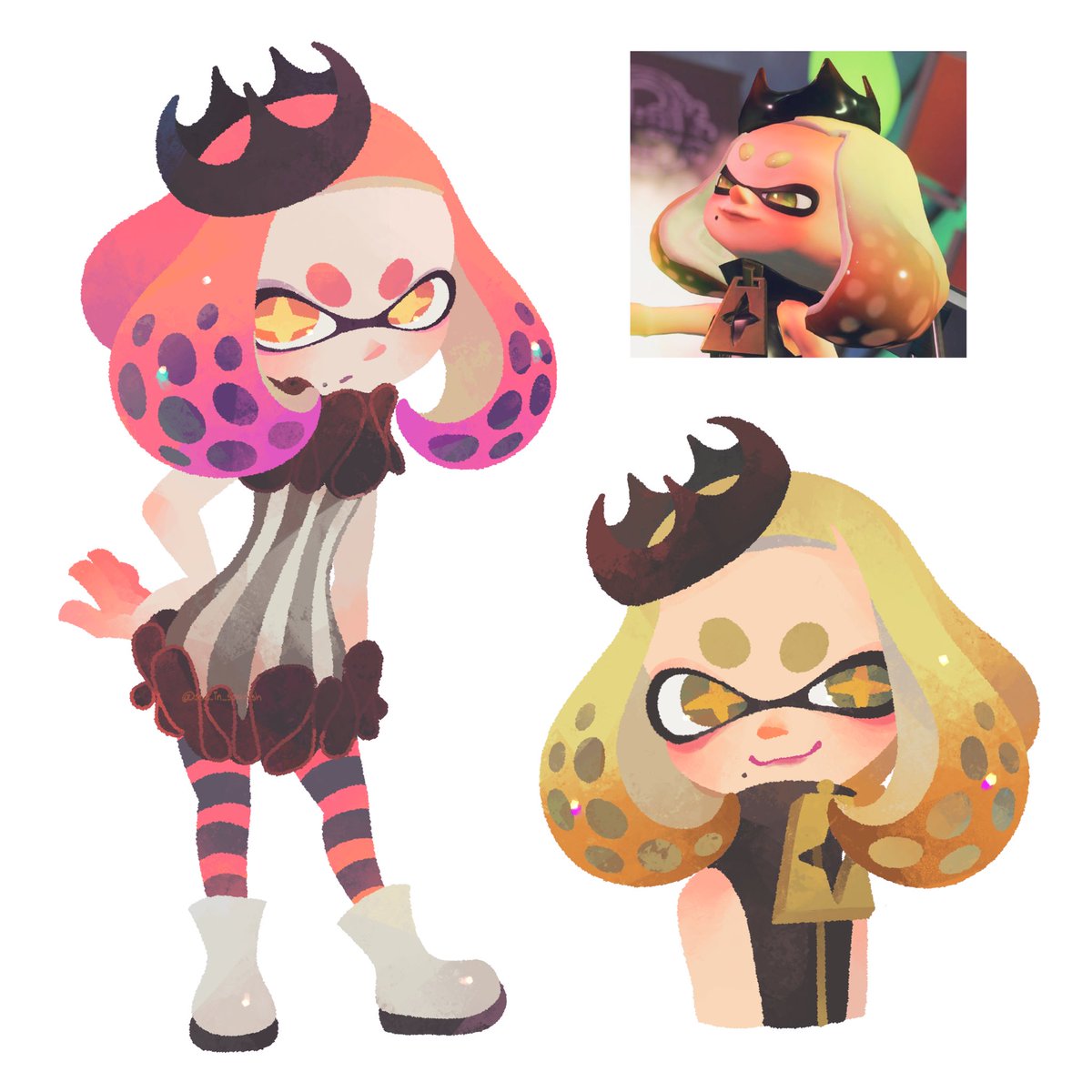 sea_in_spanish's tweet photo. couple splatoween pearls #Splatoon https://t.co/ln3Lb7UdOr