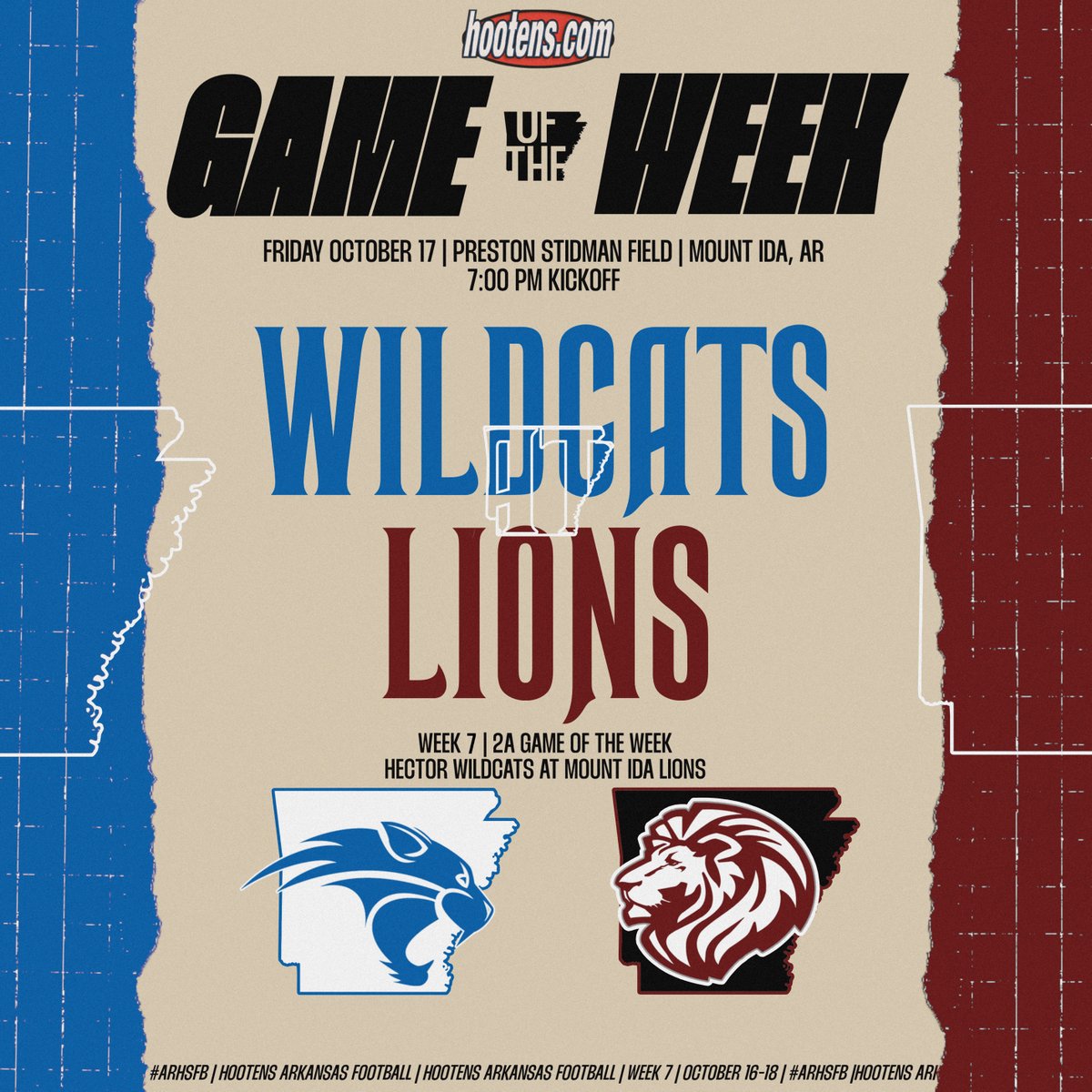 Hooten’s 2A Game of the Week | #4 Hector (6-0, 3-0) at #3 Mount Ida (5-1, 3-0)

The winner of this game has the inside track to the 1-2A conference title: hootens.com/class-2a-week-…