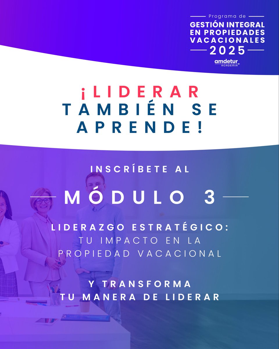 Liderar es inspirar, crear valor y construir equipos sólidos.

En el Módulo 3 del Programa de Gestión Integral, aprende a liderar con propósito y gestionar talento.

📆 Inicia el 5 de noviembre
🔗 bit.ly/46xIKuD