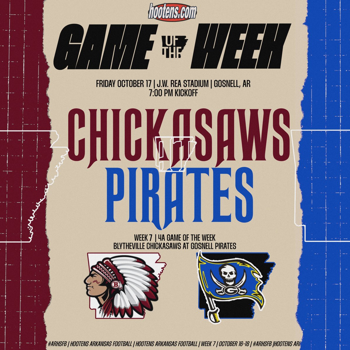 Hooten’s 4A Game of the Week | #16 Blytheville (4-1, 2-0) at #12 Gosnell (6-0, 3-0)

This Mississippi County rivalry might determine the conference title and playoff seed this year: hootens.com/class-4a-week-…