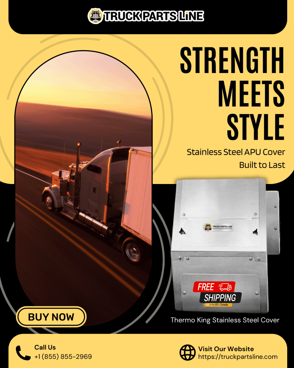 TruckPartsLine's tweet photo. Upgrade your Thermo King Tripac APU with a premium Stainless Steel Cover that’s as tough as your routes. 

Because real truckers know — protection and performance go hand in hand.

Don’t wait — Grab your 25% discount and upgrade your rig today!
https://t.co/y4l1qxBjf9 https://t.co/gO4HAm2ZZo