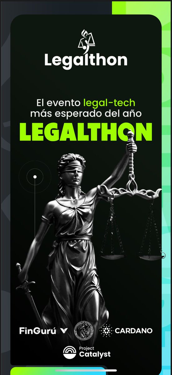 Alex Pestchanker (@alexchain79) on Twitter photo The first (ever) Legalthon will be hosted this 18th at UBA 🇦🇷
10K ADA in prizes for 3 winning teams to research and write papers on legal perspectives for our blockchain.
Powered by <a href="/Cardano/">Cardano Community</a> and <a href="/Catalyst_onX/">Project Catalyst</a>
Realized by <a href="/FinGuruok/">FinGuru</a> and myself
Sponsored by <a href="/TokenAllies/">Token Allies</a> The first (ever) Legalthon will be hosted this 18th at UBA 🇦🇷
10K ADA in prizes for 3 winning teams to research and write papers on legal perspectives for our blockchain.
Powered by <a href="/Cardano/">Cardano Community</a> and <a href="/Catalyst_onX/">Project Catalyst</a>
Realized by <a href="/FinGuruok/">FinGuru</a> and myself
Sponsored by <a href="/TokenAllies/">Token Allies</a>
