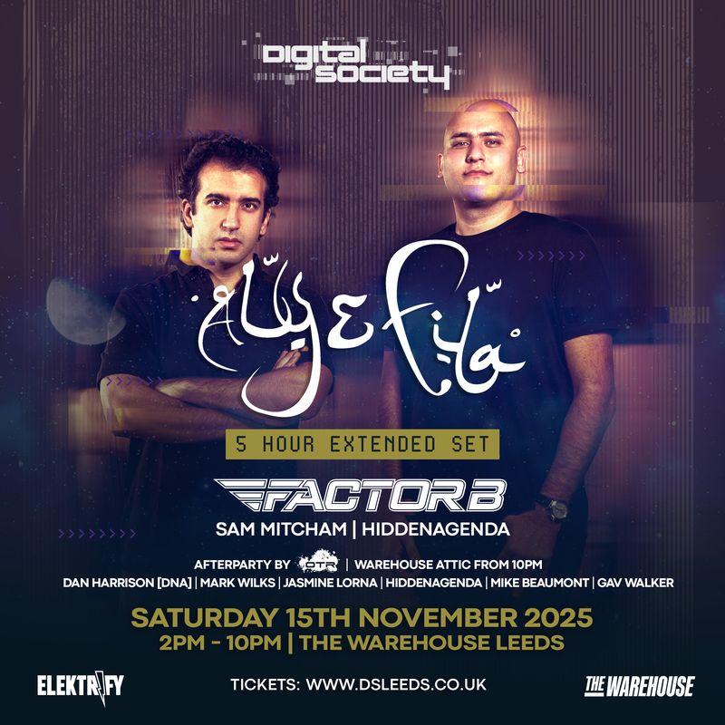 <a href="/alyandfila/">Aly & Fila</a> return to the UK this November with a special 5-hour set for <a href="/DigitalSociety_/">Digital Society</a> in #Leeds 
You won't want to miss this one!
Tickets: skiddle.com/whats-on/Leeds…
(Afters by <a href="/OTR_online/">OTR - Off The Rails</a> in the Attic) #TranceFamily <a href="/assuredagency/">Assured Agency</a> #AFLeedsUK #DS