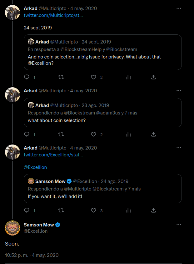 Multicripto's tweet image. Desde 2019 sin incluir coin control en su versión móvil