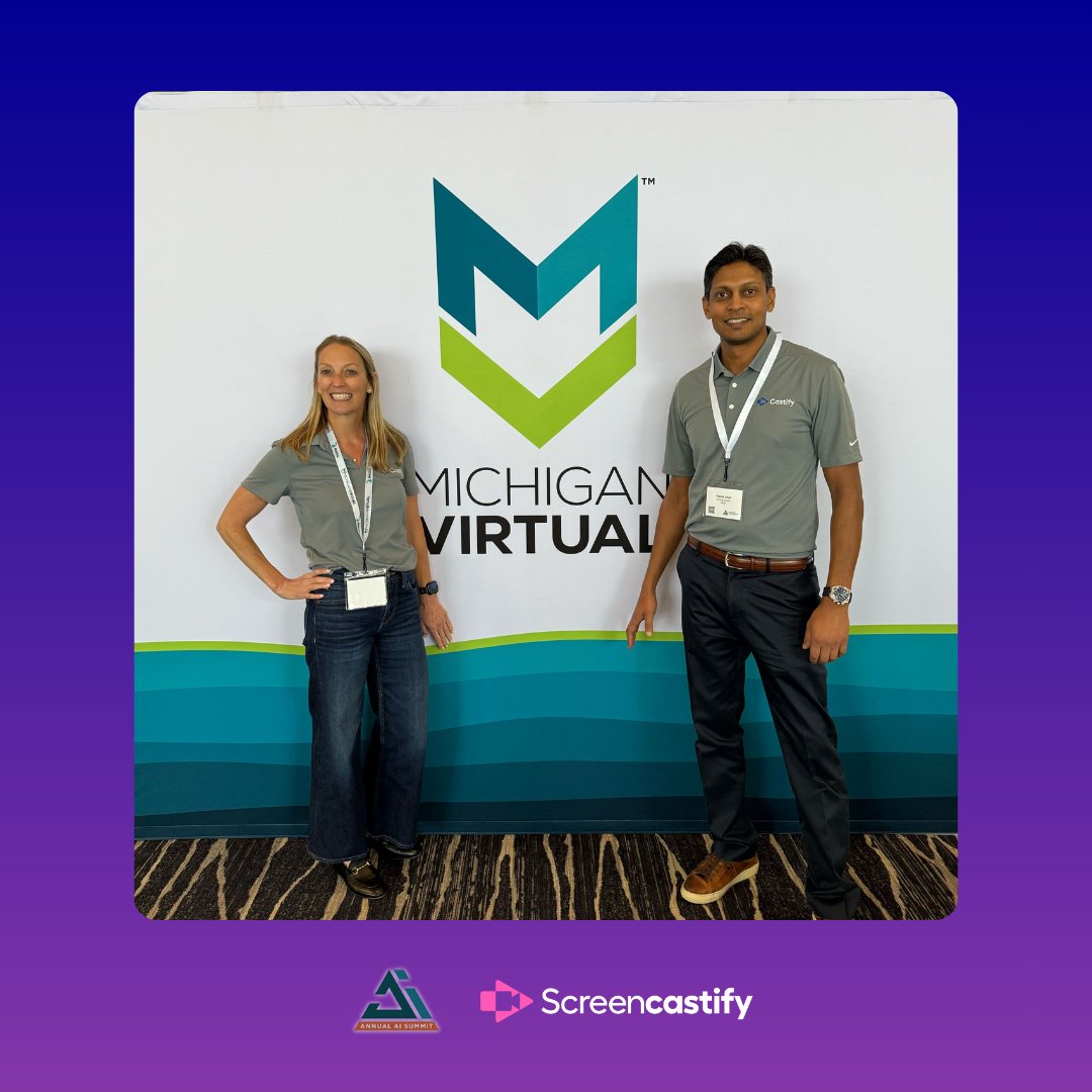 Screencastify's tweet image. Big day at the Michigan Virtual AI Summit! 🙌

Our CEO, Vishal, and squad member Shayla are connecting with inspiring educators and sharing how we can keep people at the heart of AI innovation. 💡

#HumanizingAI #MichiganVirtual #EdTech #Screencastify