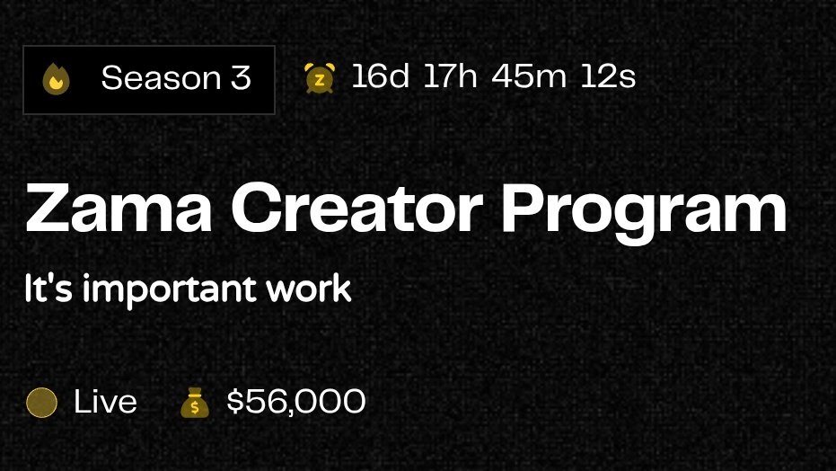 jden_xx's tweet photo. be confident with your data processed without it being compromised. 

@zama_fhe is making sure encryptions on-chain or off-chain are done right. 

Join the privacy revolution with HTTPZ before it's too late, 

only a few days left till the creator campaign ends. 

Choose zama, GN fam 💛

#ZamaCreatorProgram