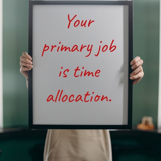 UnionGeneral2's tweet image. It’s Whiteboard Wednesday! 

"Your primary job is time allocation."

#uniongeneralins #whiteboardwednesday #whiteboard #fs #primary #priorities #time #timeallocation #protect #organize #think