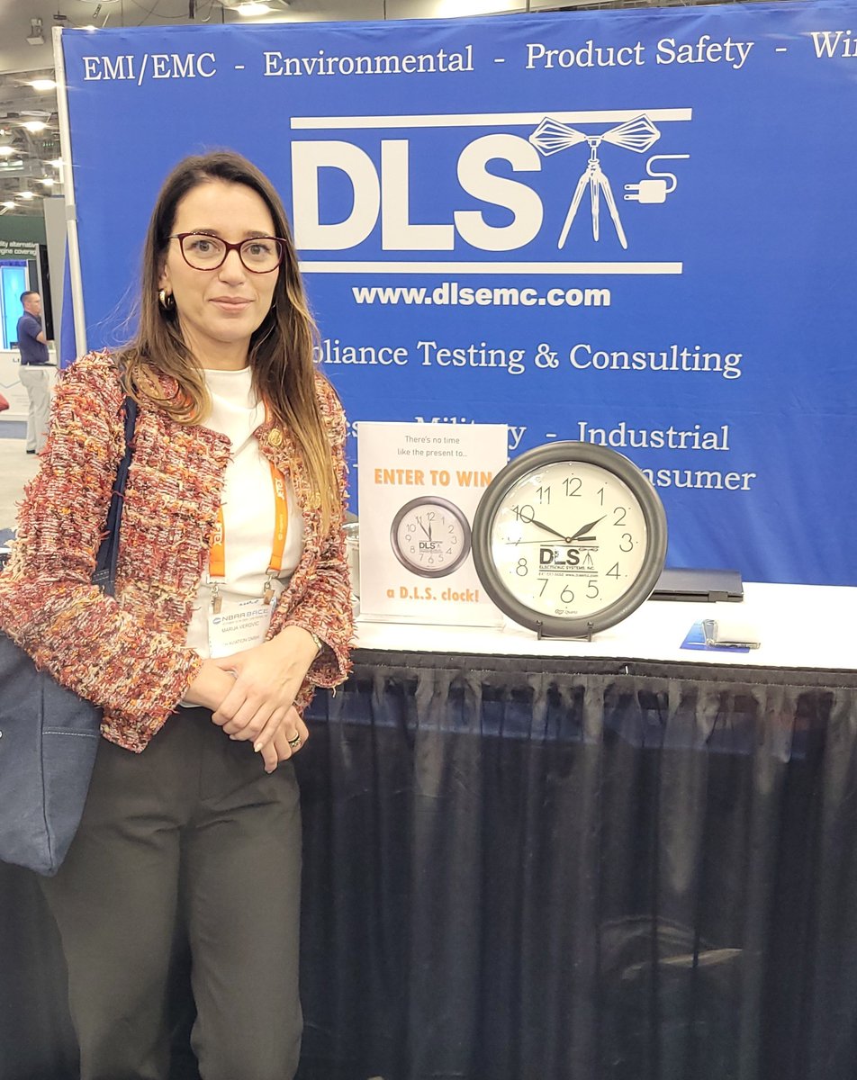 dlsemc's tweet photo. Congratulations to yesterday's winner of the DLS clock, Marija Verovic of ch-aviation! Be sure to stop by Booth 731 for your chance in today's drawing! 🕑 #NBAA2025 https://t.co/2wdXhTw9SR