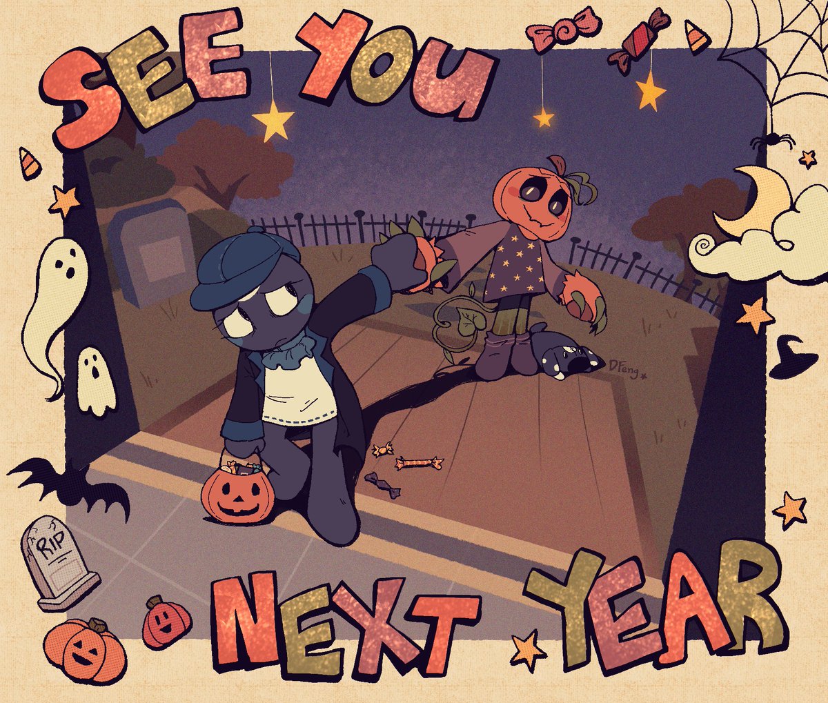 nothing quite as frightful as a fleeting friendship #dandysworld #dandysworldgourdy #dandysworldfanart