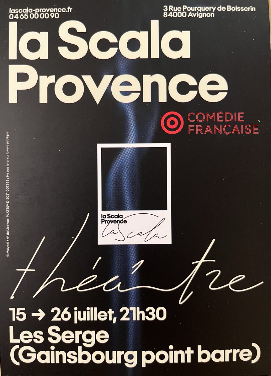 ValRenauld's tweet photo. Une super plongée dans l’univers de #Gainsbourg par des comédiens de la @ComedieFr, tour à tour musicien et incarnation de l’artiste dans une mise en scène hyper rythmée de #StephaneVarupenne. @Projet_Scala #FestAvignonOff. Génial !  (16) https://t.co/8RyMWILP5F