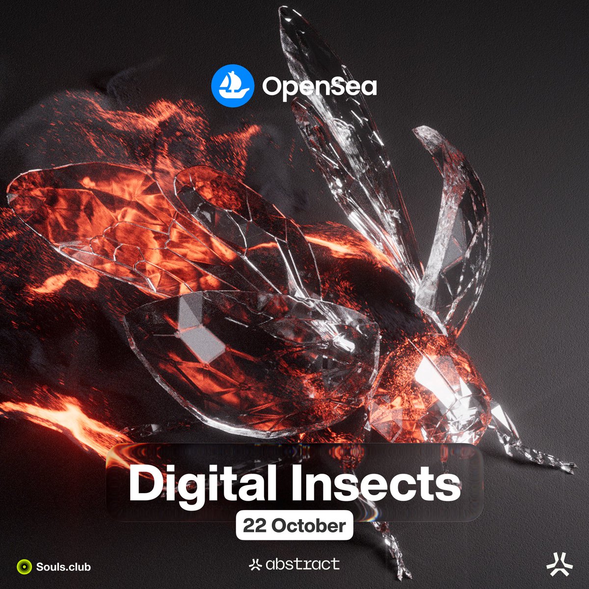 🚨 GTD GIVEAWAY🚨

The Digital Insect NFT collection is coming to <a href="/AbstractChain/">Abstract</a> and @OpenSea on October 22.

I’m giving away 10 GTD spots for you!

To enter:
- Follow me and <a href="/SoulsClubInc/">Souls.club</a>
- Like + RT this post
- Drop your AGW or EVM wallet below

Winners will be announced in 24