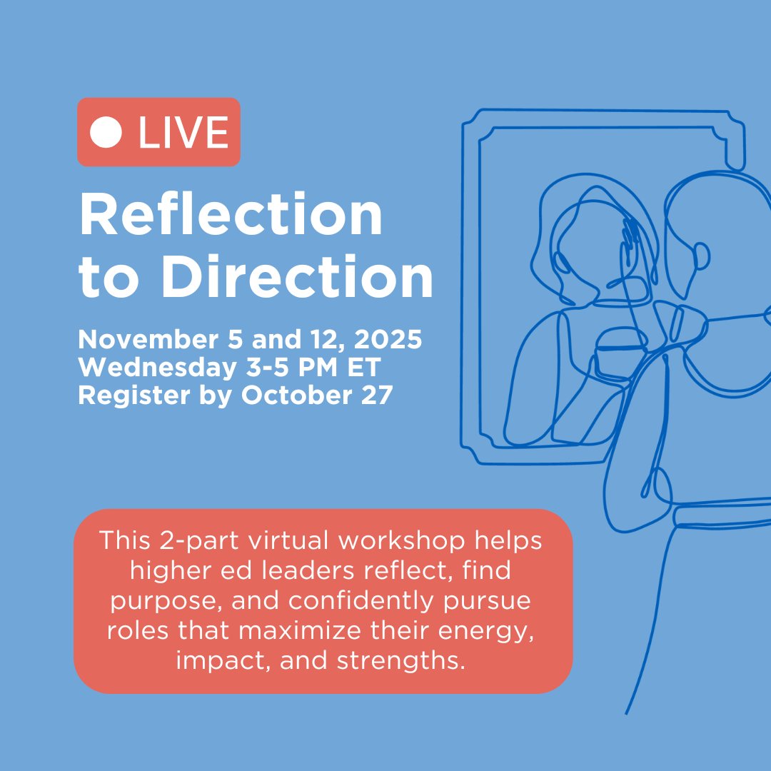 Join HERS on November 5 and 12 for Reflection to Direction: Intentional Career Planning for Higher Education Leaders, a 2-part virtual workshop designed to help you pause, reflect, and plan your next career move with intention.

Register by October 31! bit.ly/42ilxdq