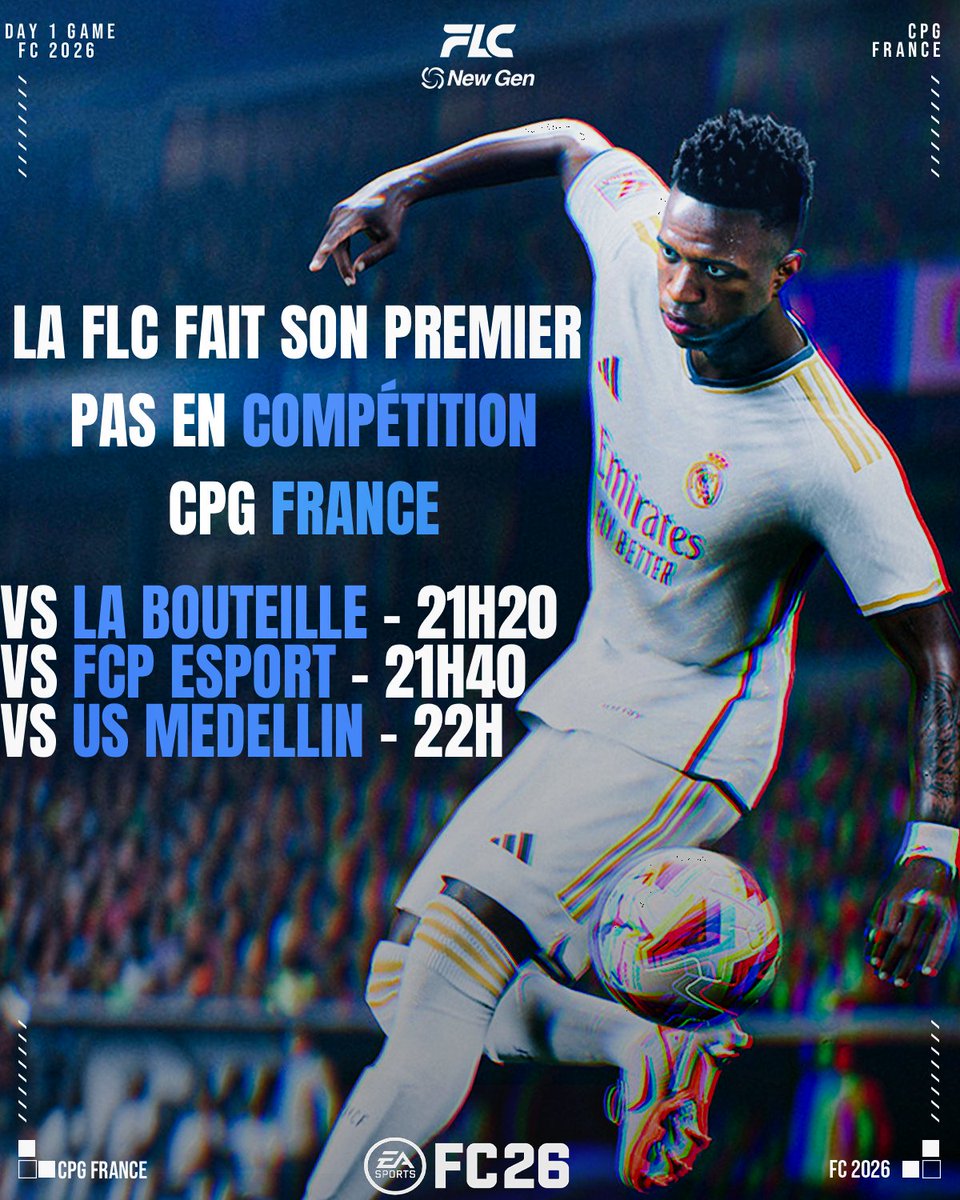 FLC (@flcclan_) on Twitter photo Chaque grand parcours commence par un premier pas aux CPG FRANCE. ⚽
Une nouvelle aventure commence, et notre équipe est prête à défendre fièrement nos couleurs sur #FC26 ! 💪
Notre objectif est de marquer les esprits dès le premier jour. 🔜
#FLCForEver ! ⚔️ Chaque grand parcours commence par un premier pas aux CPG FRANCE. ⚽
Une nouvelle aventure commence, et notre équipe est prête à défendre fièrement nos couleurs sur #FC26 ! 💪
Notre objectif est de marquer les esprits dès le premier jour. 🔜
#FLCForEver ! ⚔️