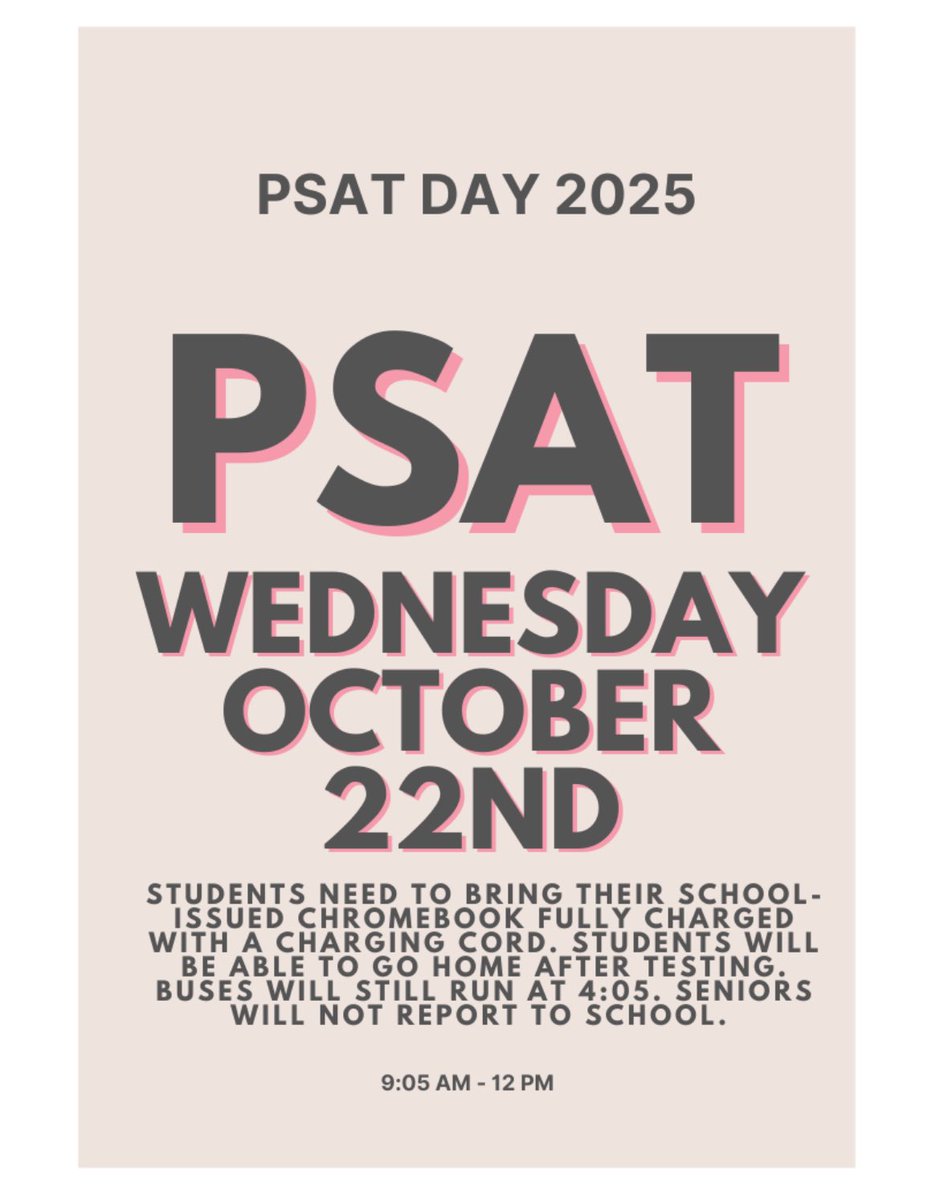Attention Carmel High School Students! PSAT day is just around the corner. Here is all you need to know.
