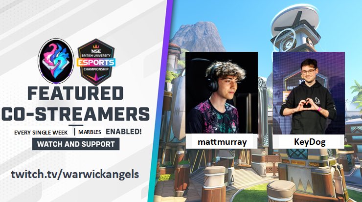 🎙️INTRODUCING THE HOME OF UNIVERSITY OVERWATCH 🎙️

KeyDog and mattmurray will be co-streaming NSE and USS matches EVERY WEEK 🥵

Catch all the matches at twitch.tv/warwickangels

If you want your match streamed, message mattmurray_ on discord or reply to this post!

PS: MARBLES!!