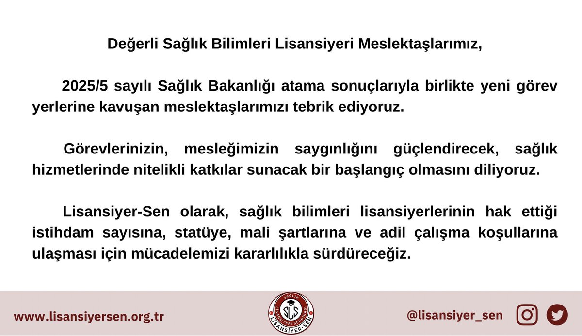 Değerli meslektaşlarımız, hoşgeldiniz. Mücadele birlikle olur! 💪🏻
