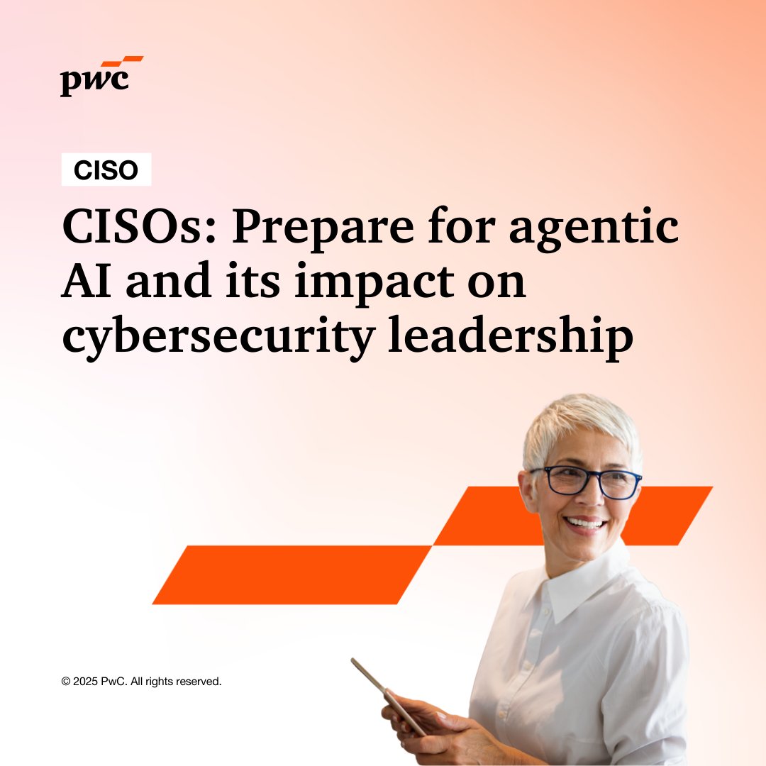 AI that acts on its own isn’t just a tech evolution—it’s a governance wake-up call for CISOs. Are you prepared for agentic AI?

pwc.to/4hgbziQ