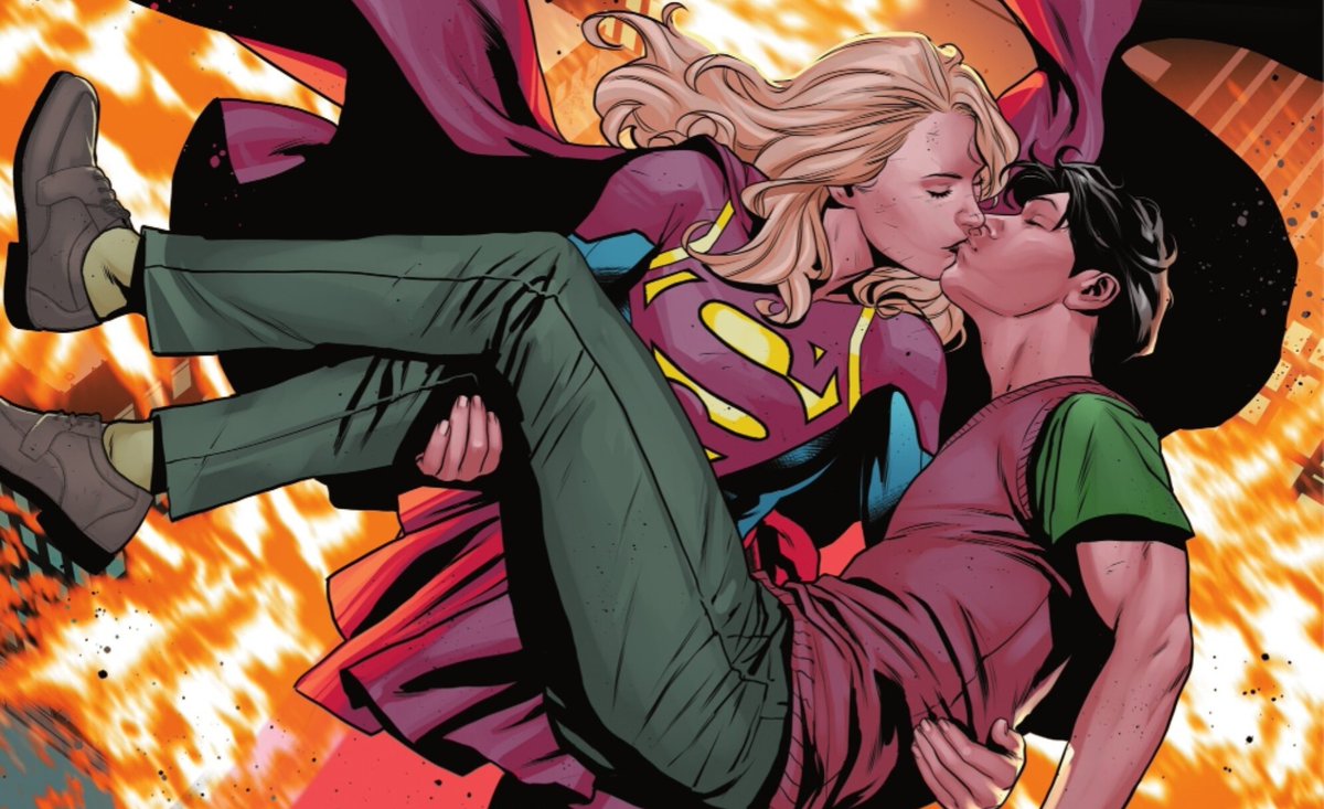 _DCCBRASIL's tweet image. Quem amou?

Supergirl e Dick Grayson se beijaram na nova edição da HQ World&apos;s Finest.
