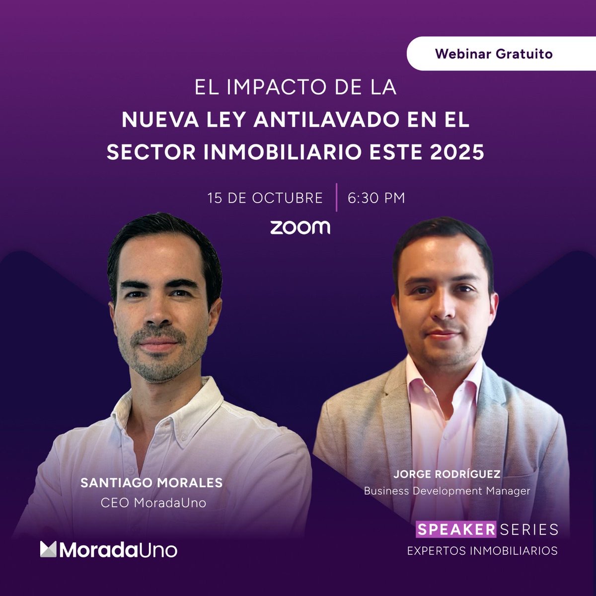 ¡Atención prensa y profesionales del sector!
¿Qué implicará la nueva #LeyAntilavado para el mercado #inmobiliario?
Descúbrelo con Santiago Morales de <a href="/moradauno/">Morada Uno</a> y Jorge Rodríguez de Regcheq México.
🗓️ Hoy 15 oct | ⏰ 6:30 p.m. CDMX
👉 Regístrate: bit.ly/43dpzE8