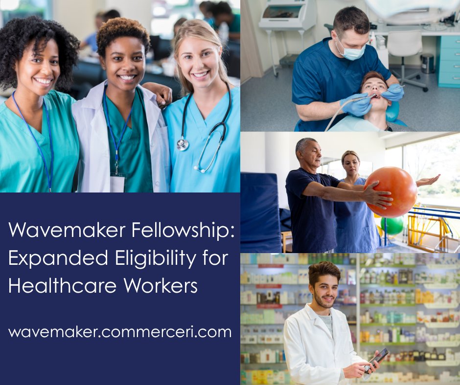 RI Healthcare Workers: Have you heard about the Wavemaker Fellowship? Dozens of job titles from across behavioral health, social work, primary care, veterinary care, and more may be eligible. To learn more and apply by November 10, visit wavemaker.commerceri.com.