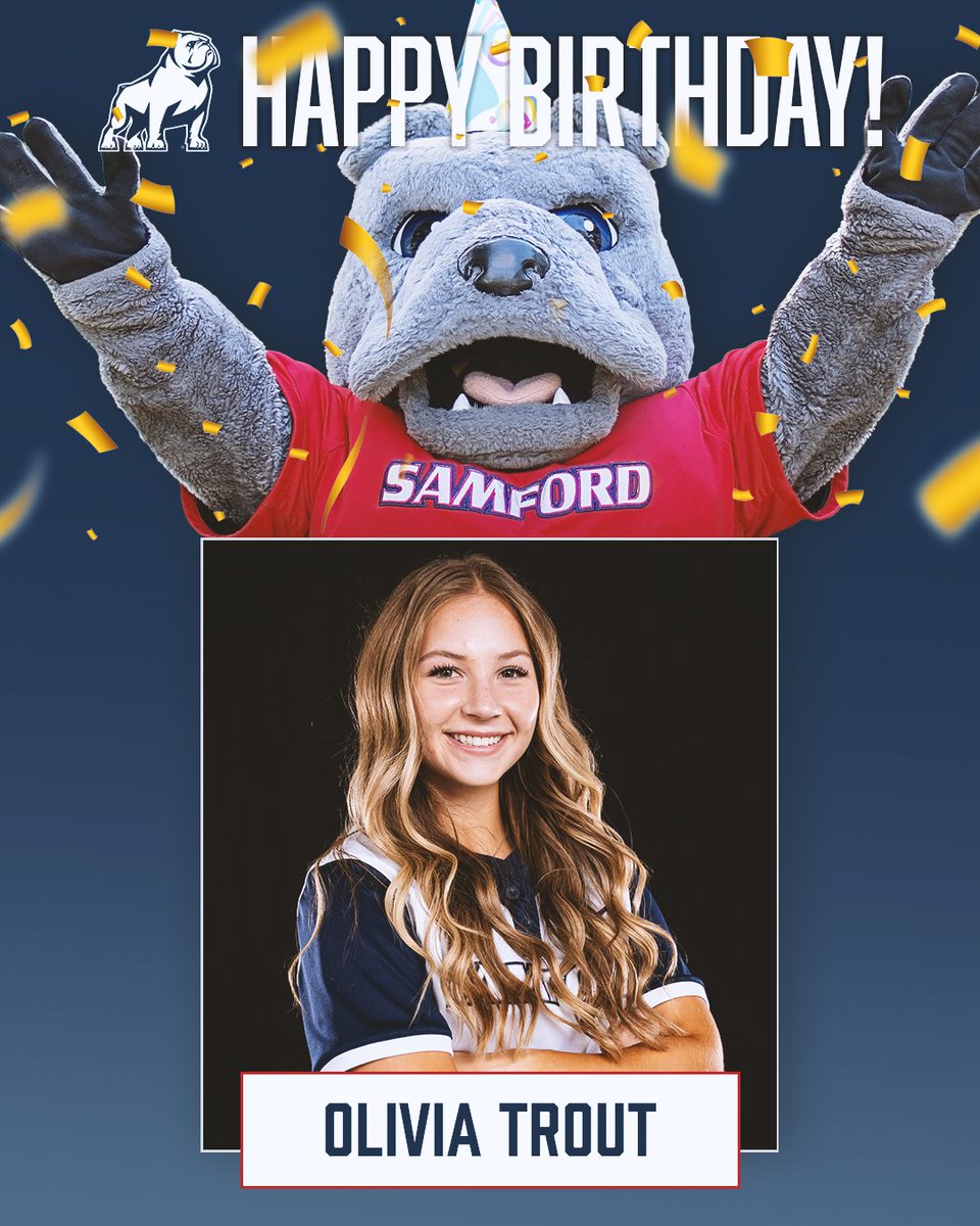 Samford Softball (@samfordsb) on Twitter photo Happy Birthday <a href="/OliviaTrout20/">Olivia Trout</a>โผ๏ธHope you have a great day ๐๐
#AllForSAMford Happy Birthday <a href="/OliviaTrout20/">Olivia Trout</a>โผ๏ธHope you have a great day ๐๐
#AllForSAMford