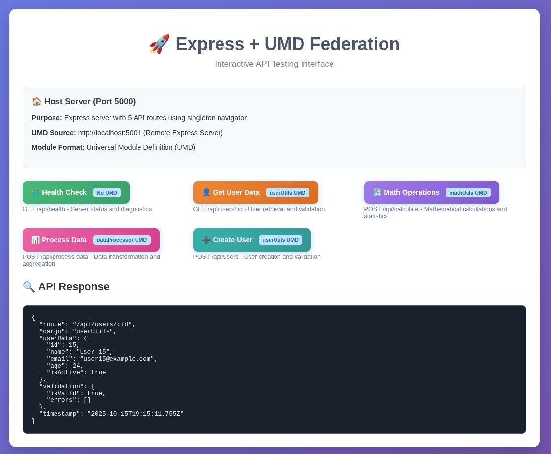 brunos3d's tweet image. Express + Webpack + Typescript + UMD Federation example ✅
#javascript #expozr #federation #module #cargo