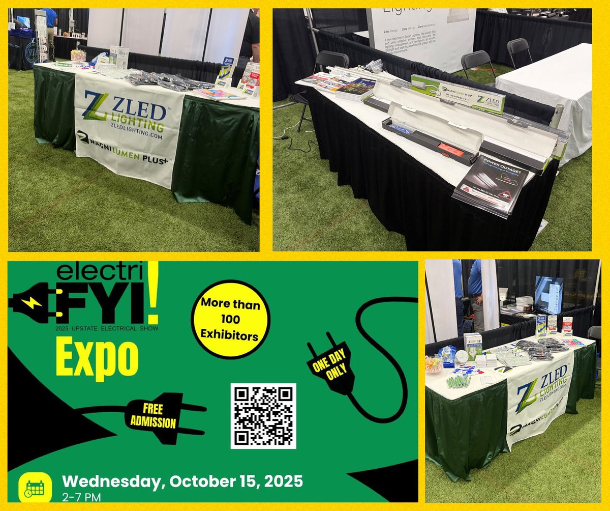 ZLEDLighting's tweet image. ⚡️It’s a busy day of shows! 💡Tim is with the #MoxieLighting crew at #EAWNY – Booth #317, showcasing #ZLEDLighting &amp;amp; #MagnilumenPlus lighting solutions. 👍🏻Don’t miss this free event packed with innovation &amp;amp; industry insight! Psstt..he has new swag to giveaway too! #electriFYI