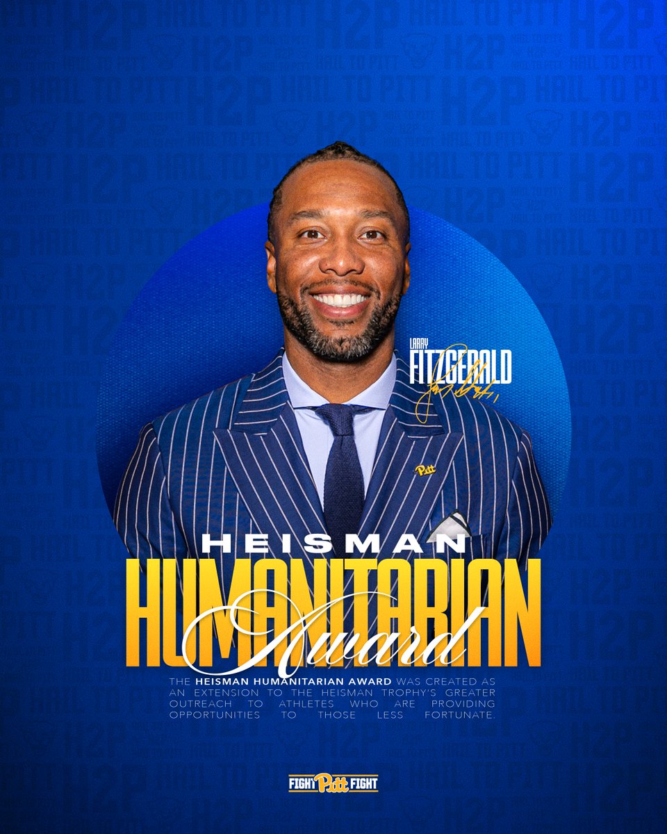 Congrats to our guy <a href="/LarryFitzgerald/">Larry Fitzgerald</a> for being named the recipient of the 2025 Heisman Humanitarian Award 👏

On and off the field, Larry is one of the best! 🐐

More: linktr.ee/pittpanthers