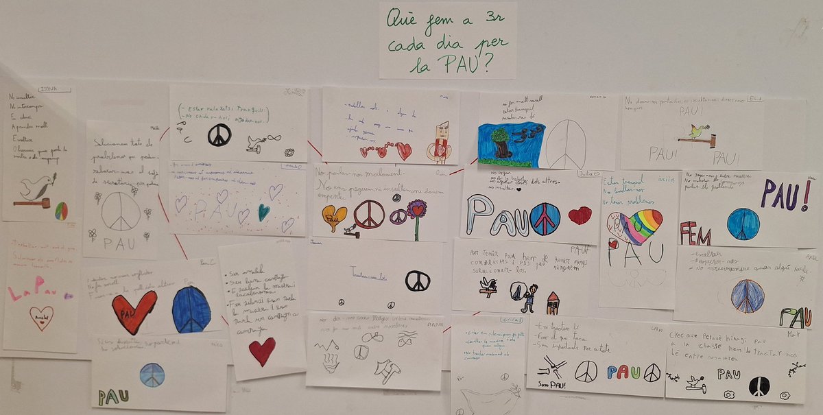 FGNeus's tweet image. Què fem a #3PRI cada dia per fer que la Pau sigui el camí? Respectar-nos, posar-nos en la pell de l&apos;altre, dialogar, ser assertius, fer pinya, resoldre els nostres conflictes, demanar-nos perdó, abraçar-nos... I treballar molt per aconseguir-ho!! @escolescoop #tutoria