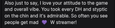 Lilli_mushnip's tweet image. I've been trying to play more Killer on stream and it's so nice when you get survivors come in after a match and say nice things like this 🥺💖 I'm always hyping up any successful DH & I pretend I didn't see if they were unsuccessful 😆