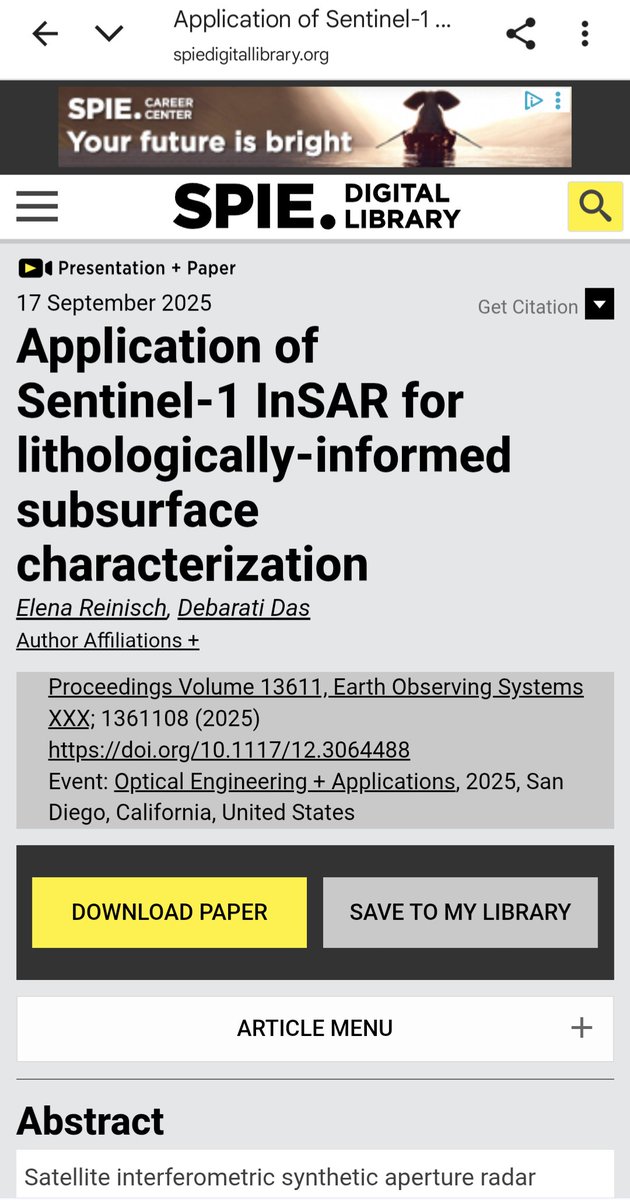 Had a lot of fun collaborating on this InSAR project this year. So glad we were able to do a SPIR presentation paper on this! Woop!
Here is a link if you're interested in some litho-InSAR light reading:
spiedigitallibrary.org/conference-pro…