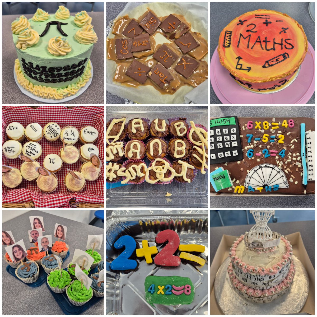 enfield_cc's tweet image. Last year&apos;s entries for the Great Maths Bake-Off as part of Maths Week! 🎂🍰🧁#enfieldcommunitycollege #lmetb
