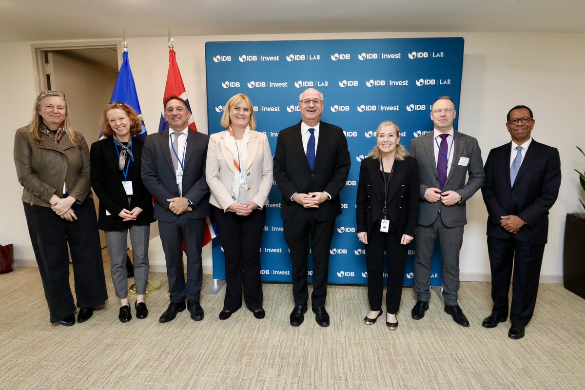 A warm and productive meeting at the <a href="/the_IDB/">Inter-American Development Bank</a> yesterday between <a href="/noradno/">Norad</a> Director <a href="/GunnRoset/">Gunn Jorid Roset</a> and President <a href="/igoldfajn/">Ilan Goldfajn</a> and teams <a href="/Mat9Ben/">Matias Bendersky</a> Strenghtening ties for inclusive development and regional cooperation across the Americas and Europe #AmazoniaForever #development #IDB #NORAD