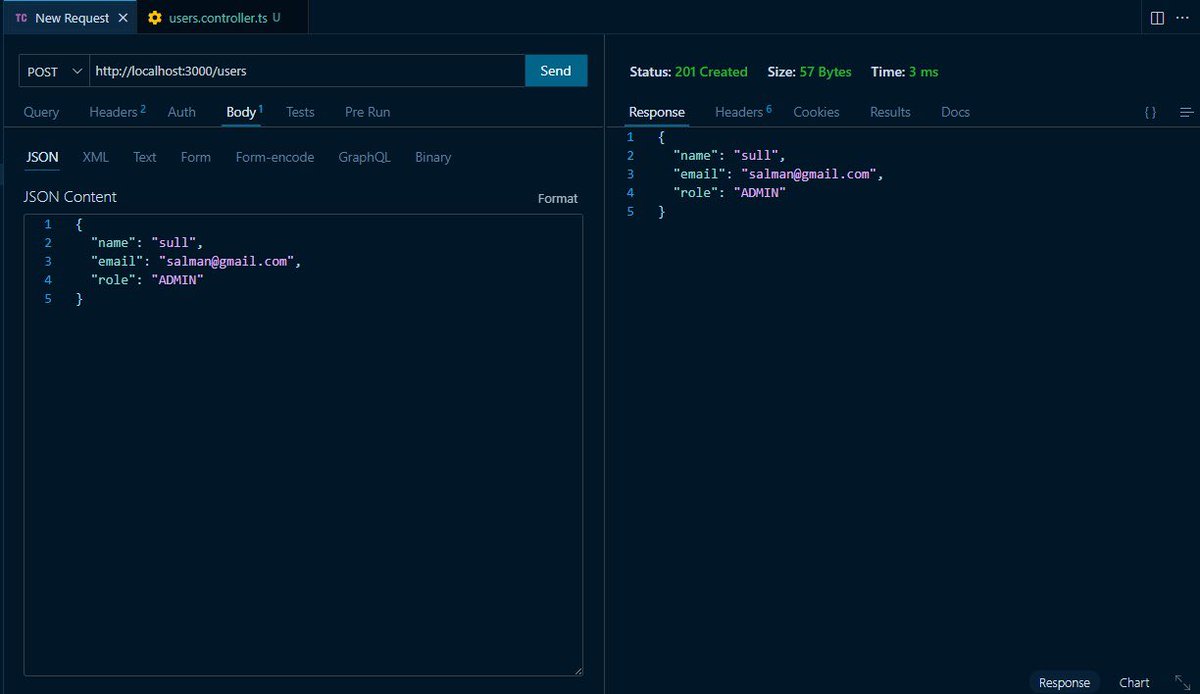 su05l's tweet image. هل تعلم يا عزيزي مطور الباك إند 
إن في إضافة اسمها Thunder Client داخل VS Code؟
تقدر من خلالها تختبر الـ APIs حقك مثل Postman بالضبط،
لكن الفرق إنها خفيفة وسريعة وموجودة داخل المحرر نفسه.

وهذا مثال اختبرت عليه
