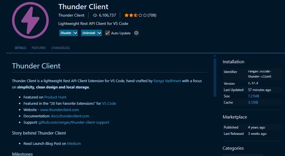 su05l's tweet image. هل تعلم يا عزيزي مطور الباك إند 
إن في إضافة اسمها Thunder Client داخل VS Code؟
تقدر من خلالها تختبر الـ APIs حقك مثل Postman بالضبط،
لكن الفرق إنها خفيفة وسريعة وموجودة داخل المحرر نفسه.

وهذا مثال اختبرت عليه
