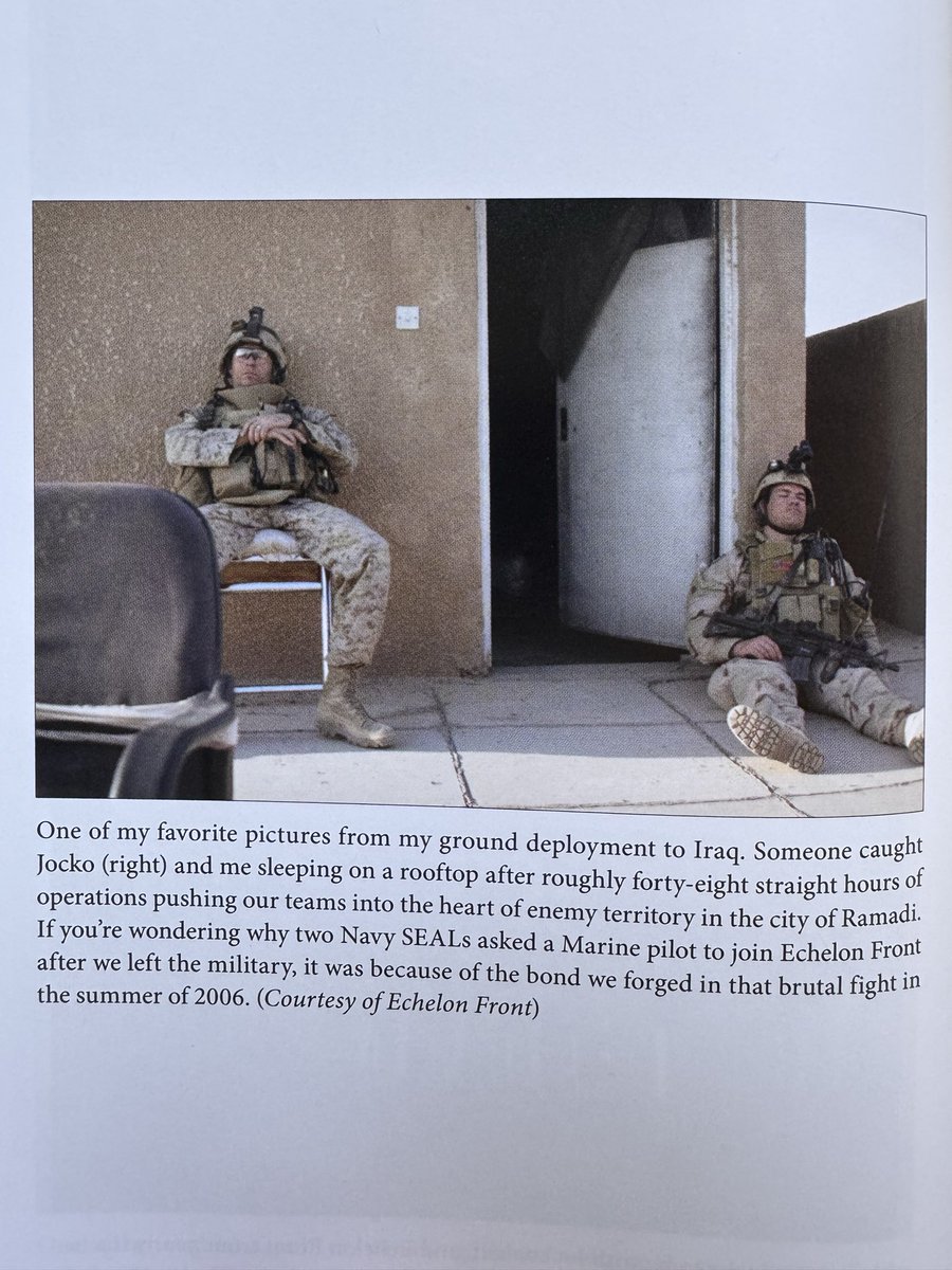 A photo from <a href="/davidrberke/">Dave Berke</a> new book The Need to Lead. 
The caption reads: “One of my favorite pictures from my ground deployment to Iraq. Someone caught Jocko (right) and me sleeping on a rooftop after roughly forty-eight straight hours of operations pushing our teams into the