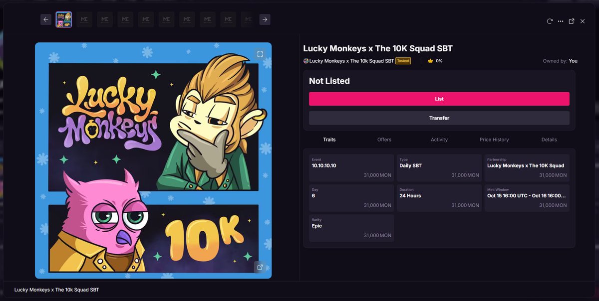 svnTank's tweet image. Welcome to 10 days of the 10k squad
Day 6 - @luckymonkeyss x @the10kSquad
11 giveaways 🎁 + 1.3M rewards🏆
Go mint yours and start your journey:
the10ksquadhub.com/10.10.10.10/da…
Mint is open for 24h only!
