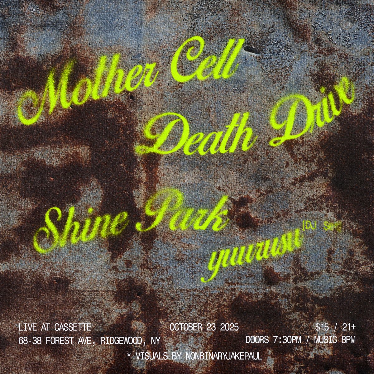 upcoming #deathdrive #liveshows !!! our tour of brooklyn continues with 3 crazy bills! would love to see you there! 🙏🏽❤️  dm for address to any of the shows or if you have any questions! so excited !! ᐠ( ᐛ )ᐟ