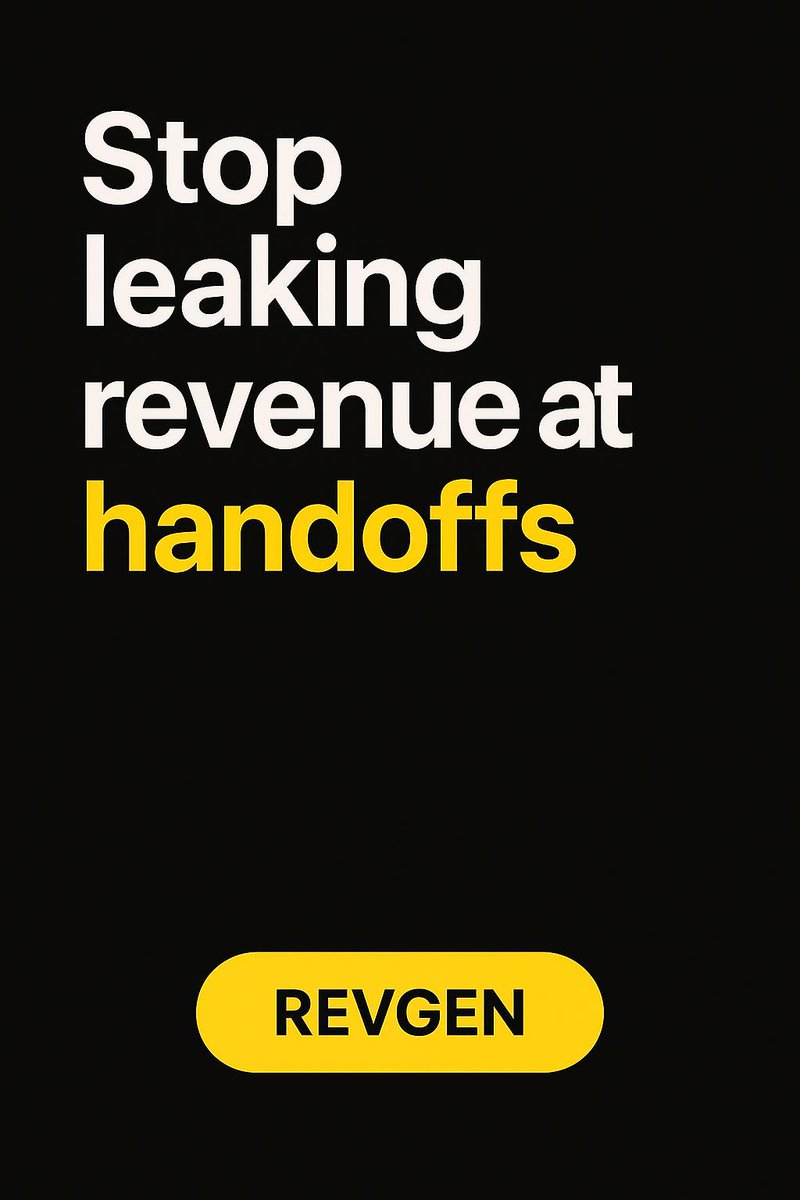 Stop leaking revenue at handoffs.

You can clean up your RevOps in 30 days with REVGEN and start seeing faster cycle times. Here’s what moves the needle:

➤ Align your team on a single UVP and ICP. Confusion kills deals.

➤ Define one primary GTM motion and resource it