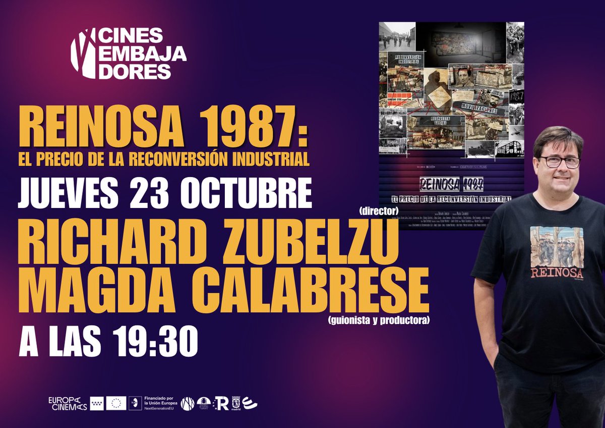 ¡Repetimos sesión!! Nos vuelve a visitar su director, Richard Zubelzu, y esta vez se une su guionista y productora, Magda Calabrese. El próximo 23 de octubre a las 19:30 disfruta de la proyección + el coloquio al finalizar.

cinesembajadores.es/pelicula/reino…